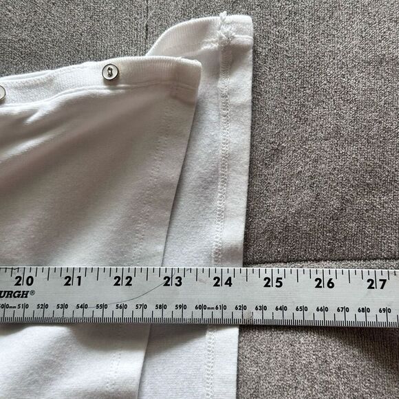 Talbots Stretch‎ Weekend Tee Womens Petite L White Faux Snap Accents 3/4 Sleeve - Picture 9 of 9